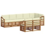 vidaXL Ensembles de canapés avec coussin 8 Pièces Naturel et Crème