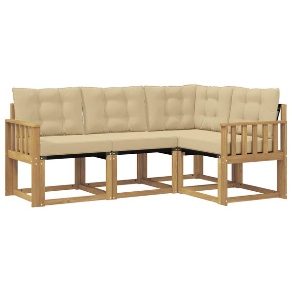vidaXL Ensemble de canapés d'extérieur 4 pc Blanc et Beige
