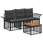vidaXL Ensemble de canapés d'extérieur 4 pc Noir et Gris foncé