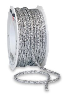 Cordelette loire 25-m-rouleau 4 mm argent