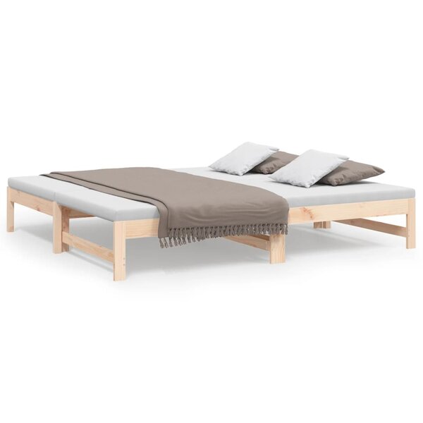 vidaXL Lit coulissant 2x(75x190) cm Bois de pin massif