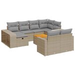 vidaXL Salon de jardin 11 Pièces avec coussins beige résine tressée