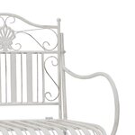 vidaXL Banc de jardin Blanc 104 x 54 x 93cm Acier