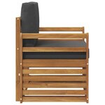 vidaXL Canapé d’extérieur Bois d'acacia massif et polyester Naturel