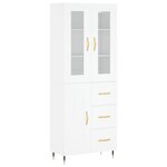 vidaXL Buffet haut Blanc 69 5x34x180 cm Bois d'ingénierie