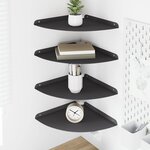 vidaXL Étagère flottante avec étagère 4 Pièces Noir 30 x 30 x 2 cm