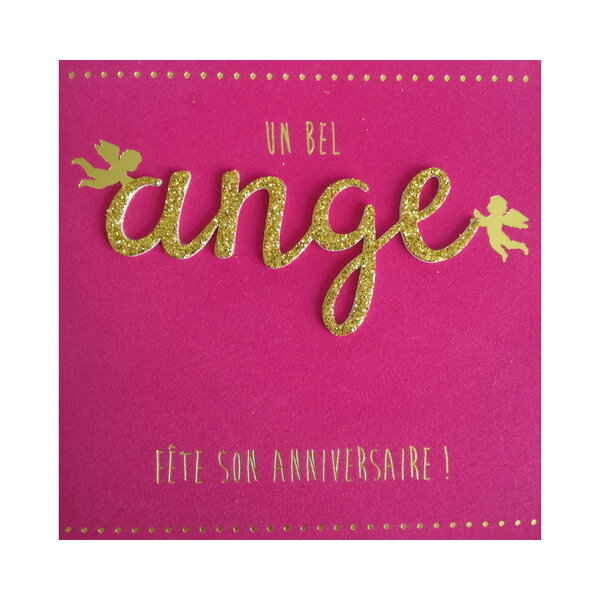 Carte de voeux glamour - anniversaire - un bel ange fête son anniversaire