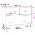 vidaXL Meuble TV Noir 90x40x60 cm Bois de pin massif