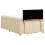 vidaXL Sommier à lattes de lit avec matelas crème 120x190 cm tissu