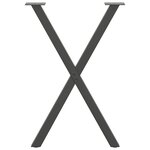 vidaXL Pieds de table à manger en forme de X 2 pièces Anthracite 50 x (72-73) cm Acier