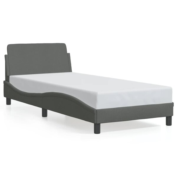 vidaXL Cadre de lit sans matelas gris foncé 90x190 cm tissu