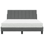 vidaXL Lit avec matelas gris foncé 140x200 cm tissu