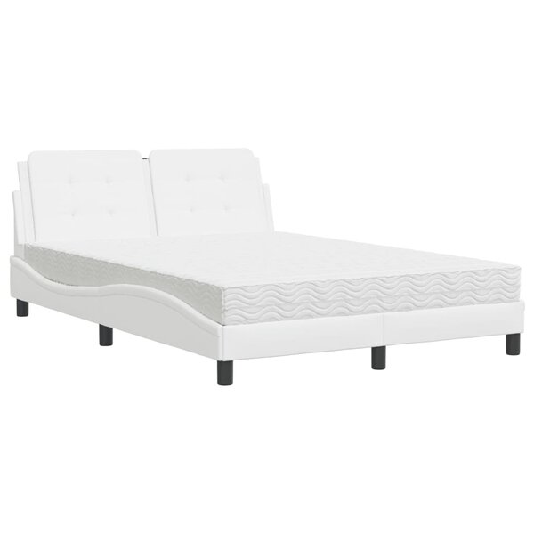vidaXL Cadre de lit sans matelas Zadar blanc 140x200 cm similicuir