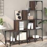 vidaXL Bibliothèque chêne marron 122x30x132cm bois ingénierie et métal