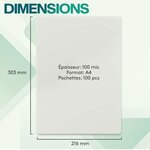 ACROPAQ 100 Pochettes de plastification A4 - 100 mic 100 Feuilles de plastification Standard- Brillantes Qualité- Coins arrondis