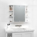 vidaXL Armoire à miroir avec LED Blanc brillant 70x16 5x60 cm