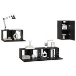 vidaXL Ensemble meuble TV avec tiroir Chêne noir Bois d'ingénierie