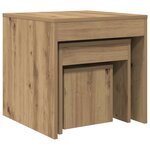 vidaXL Tables gigognes 3 Pièces chêne artisanal bois d'ingénierie