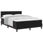vidaXL Lit à ressorts avec matelas Noir 140 x 190 cm Velours