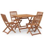 vidaXL Ensemble à manger de jardin 5 Pièces Bois d'acacia solide