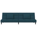 vidaXL Canapé-lit à 2 places avec deux oreillers bleu velours