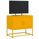 vidaXL Meuble TV jaune moutarde 68 5x39x60 5 cm acier