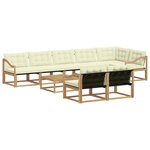 vidaXL Ensemble de canapés d'extérieur 9 Pièces Blanc et crème