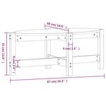 vidaXL Table basse Noir 87x48x35 cm Bois massif de pin