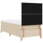 vidaXL Lit à ressorts avec matelas Crème 100 x 200 cm tissu