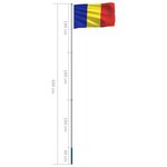 vidaXL Drapeau Roumanie et mât en aluminium 6 m