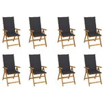 vidaXL Chaises pliables de jardin avec coussins lot de 8 Bois d'acacia