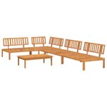 vidaXL Salon palette de jardin 5 Pièces bois d'acacia massif