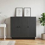 vidaXL Buffet Noir 89 x 34 5 x 80 cm Bois d'ingénierie