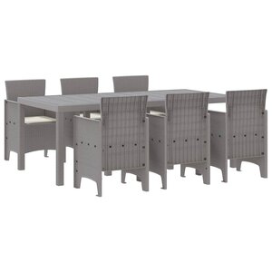 vidaXL Ensemble de salle à manger pour jardin 7 Pièces Gris clair