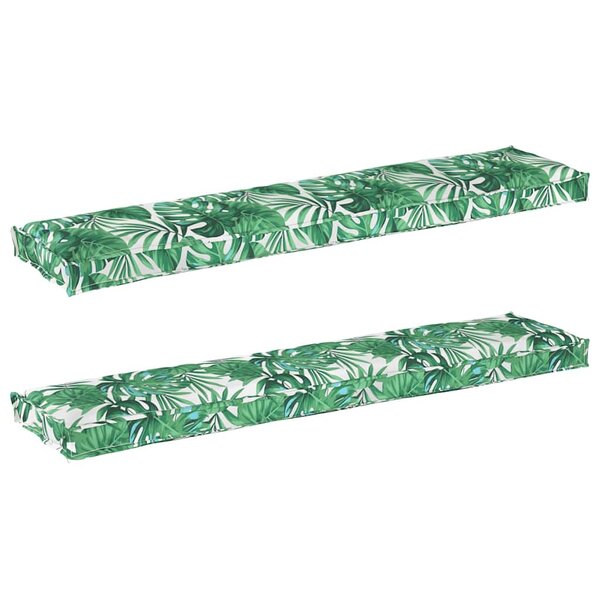 vidaXL Set de coussins de palette Floral 2 Pièces Motif de feuille