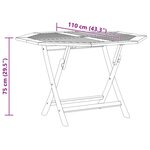 vidaXL Table pliable de jardin 110x110x75 cm bois massif de teck