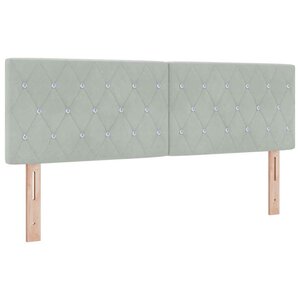 vidaXL Tête de lit LED avec tête de lit Gris clair 144 cm Polyester