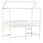 vidaXL Lit superposé avec échelle et toit sans matelas blanc 80x200 cm