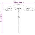 Vidaxl parasol d'extérieur avec mât en aluminium 270 cm anthracite