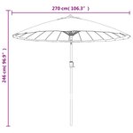 vidaXL Parasol d'extérieur avec mât en aluminium 270 cm Anthracite