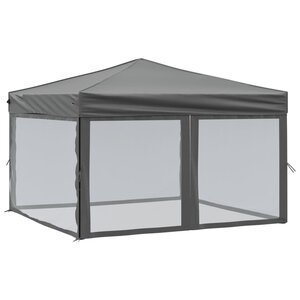 vidaXL Tente de réception pliable avec parois Anthracite 3x3 m