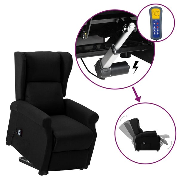 vidaXL Fauteuil Noir Tissu