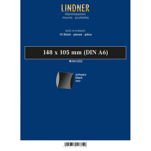 Bandes double soudure 148 x 105 mm pour blocs de timbres. Fond - Noir