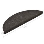Vidaxl tapis d'escalier autocollants 15pièces marron 56x17x3cm aiguilleté