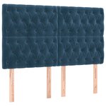 vidaXL Sommier à lattes de lit et matelas Bleu foncé 160x200cm Velours