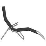 vidaXL Chaises longues pliables 2 Pièces noir textilène et acier