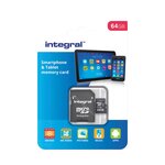 Carte mémoire Micro SD Integral UltimaPro A1 Spécial Tablettes/Smartphones 64 Go + adaptateur SD