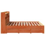 vidaXL Lit bibliothèque sans matelas cire marron 180x200 cm pin massif