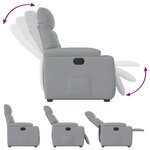 vidaXL Fauteuil inclinable électrique gris clair tissu