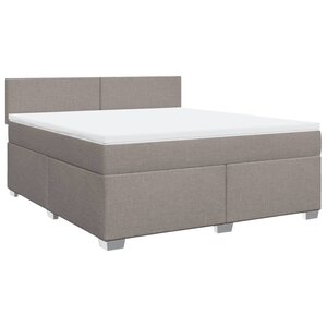 vidaXL Sommier à lattes de lit avec matelas Taupe 180x200 cm Tissu